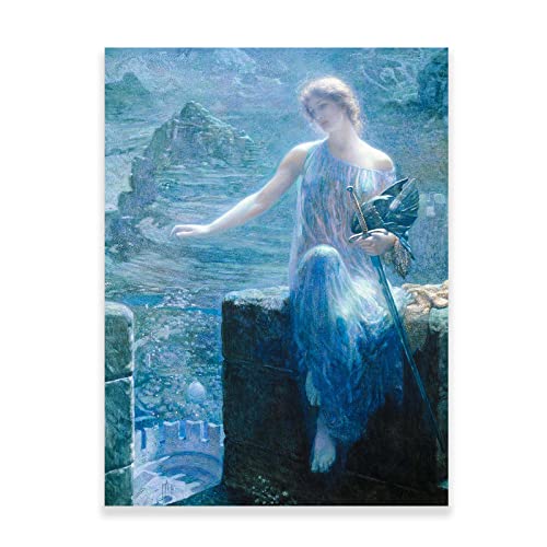 Edward Robert Hughes Art Prints - The Valkyries Vigil - Canvas Wall Art For Living Room Bedroom Home Decor Vintage Painting Poster Unframed - Gift For Fairy Believers(The Valkyries Vigil,12X16In/30X40Cm) #TOP15