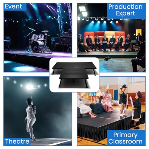 4\'x12\' MYSTAGE 3 Stage Platform - Portable, Folding Lightweight Aluminum Performance Deck with Adjustable Height 17\"-28\" - US Patented Design - Thumbnail 6