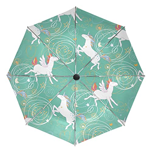 Parapluie Incassable Licorne Pliant Automatique Ultra-léger pour Voyage