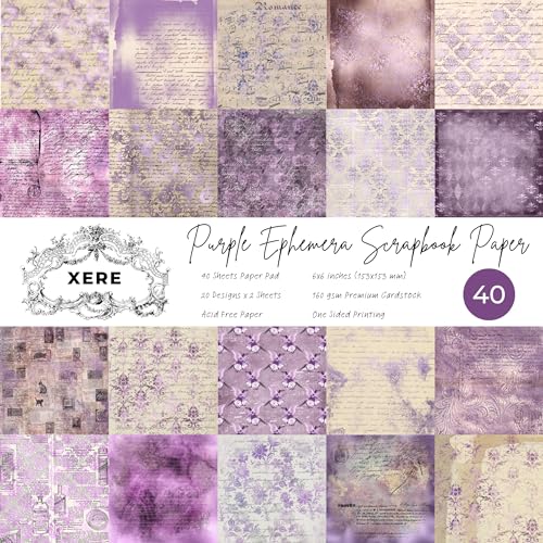 Papier violet éphémère pour scrapbooking journal indésirable et signets