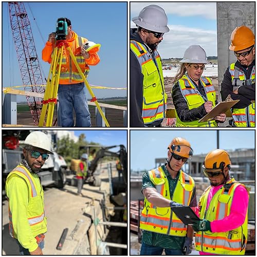 AYKRM Heavy Woven cotton High Vis Reflective work construction safety vest for men Class 2 with ipad Cargo Pockets - Image 6