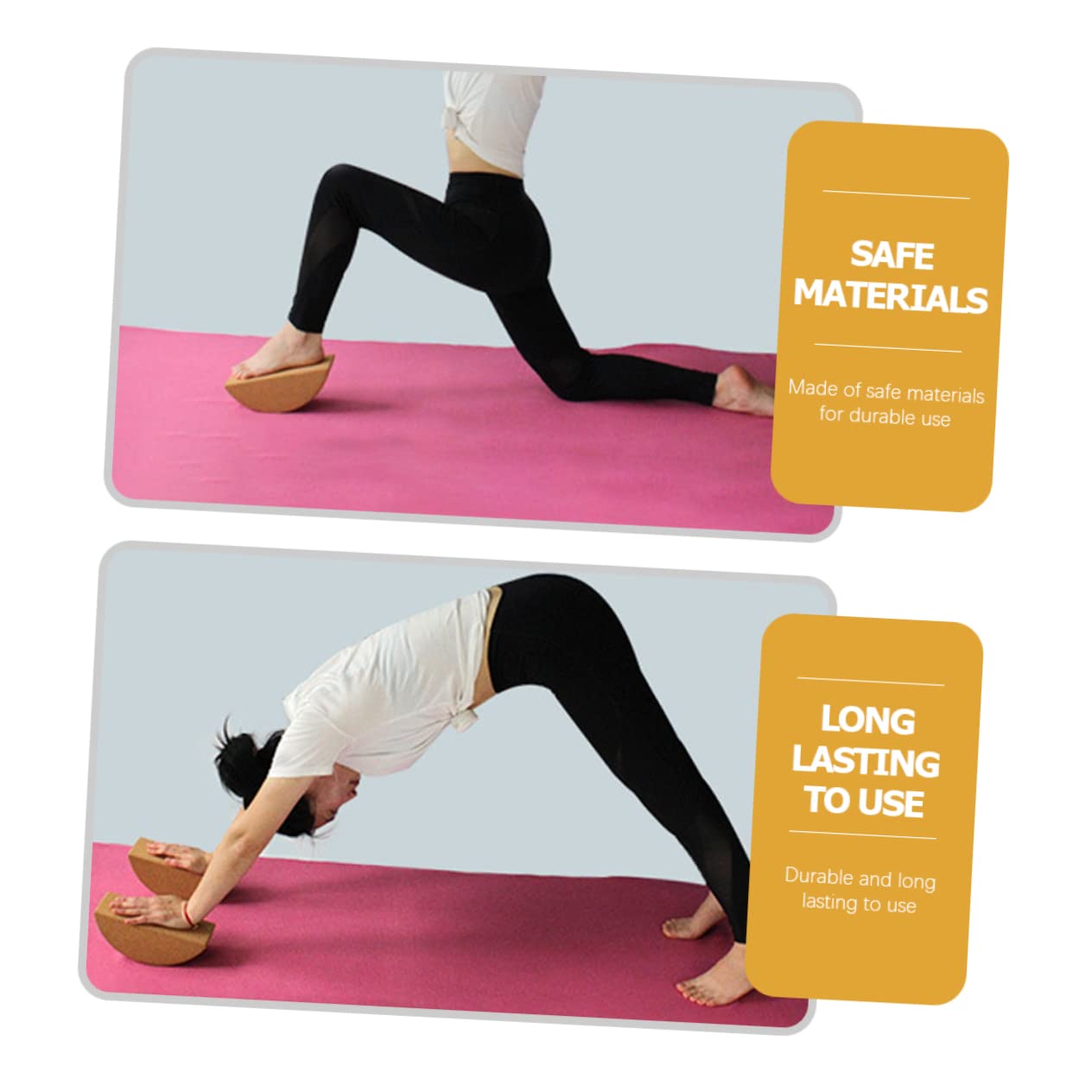 VANZACK Bloque de Yoga Compacto y Duradero para Entrenamiento Diario de Corcho Resistencia Antideslizante para Ejercicios de Estiramiento y Entrenamiento Abdominal en Casa