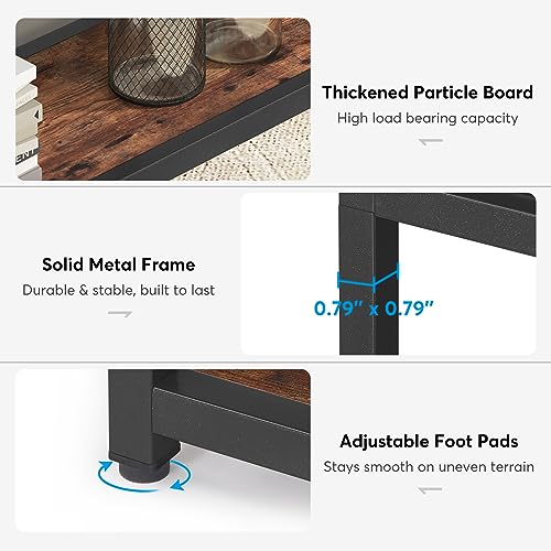 Image of Tribesigns 5-Tier Bookshelf, 71 inch H Industrial Book Shelf Large Bookcases and Bookshelves with Chic Circular Design, Tall Open Shelf Storage Rack for Home Office Living Room, Rustic Brown