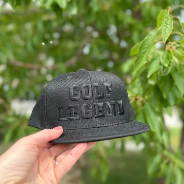 Buff Bo Golf Legend Youth Trucker Hat, Black Snapback Hat with Embroidery, Adjustable Flat Bill Trucker Hat, One Size Fits All Youth Golf Hat, Full-Back Golf Hat with Comfortable Fit & Everyday Style2