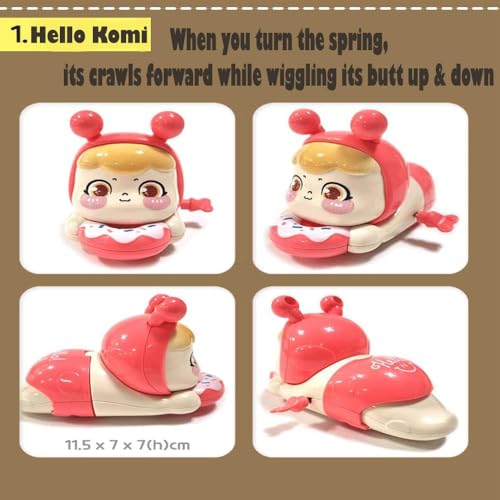 Image of acrown Cute Animal Toys for Kids Sensory Worm Animal Wind up Colorful Toy Insect Figurines for Boys and Girls Multicolor (Hello Doll)