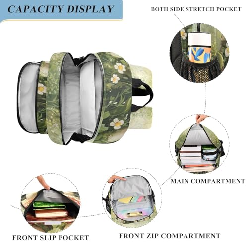 Frog Mushroom Leaf Flower Backpack for Kids Boys Girls Elementary School Bag Casual Bookbag Daypack4