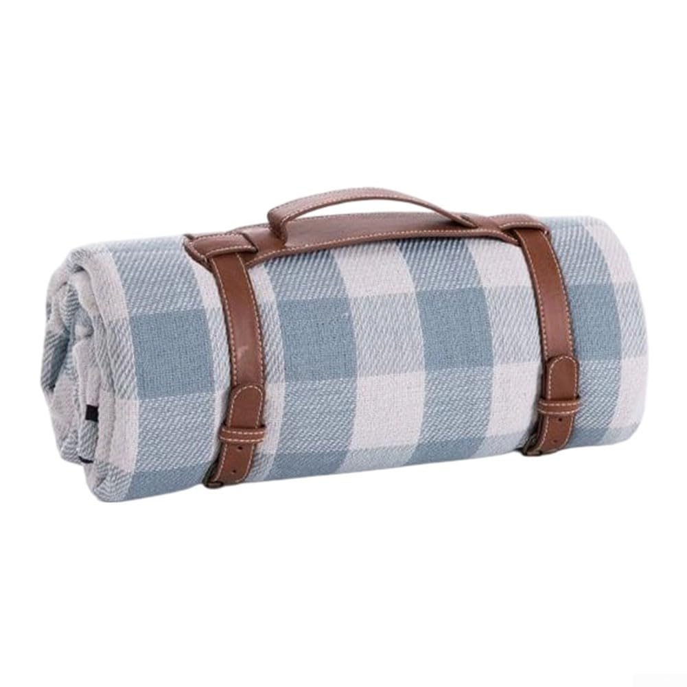Tapis de Plage Antisable en pour fibre Acrylique Douce et Confortable(Light blue plaid 1.5 * 2m)