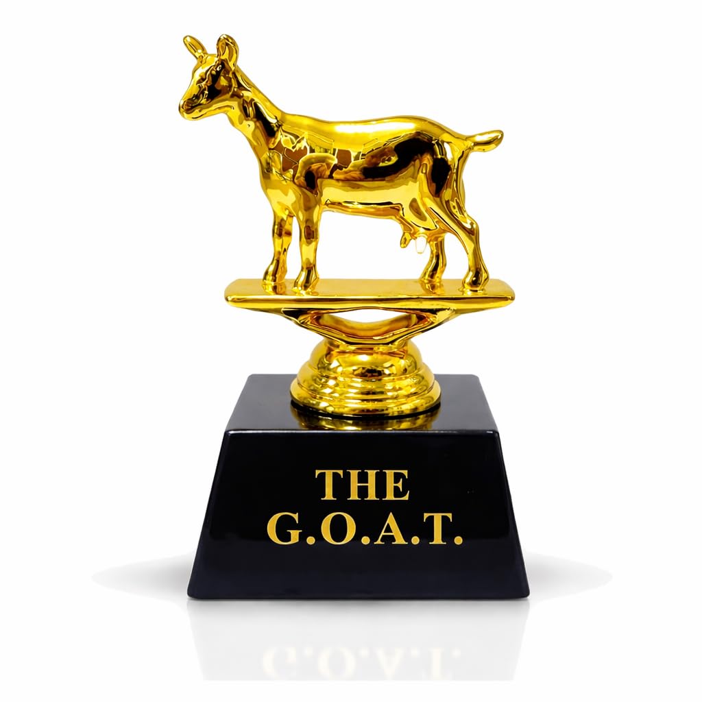 Vaulted Skulls & Co Goat Trophy | Greatest of All Time Trophy (G.O.A.T) | G.O.A.T Trophy | Sports Team Trophies | Funny Office Trophy | Gold/Black