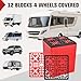Nilight RV Leveling Blocks 12 Pack Interlocking Design Stabilizer Block Anti-Slip Rubber Covers Customizable Height with Carrying Bag for Rv Camper Travel Trailer