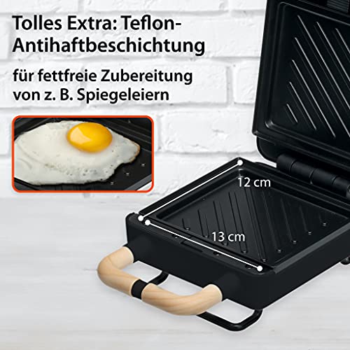 ADE Waffeleisen Sandwichmaker 2-in-1 KG2138-3 auswechselbare Platten, Sandwichtoaster mit Teflon-Antihaftbeschichtung… – Bild 6