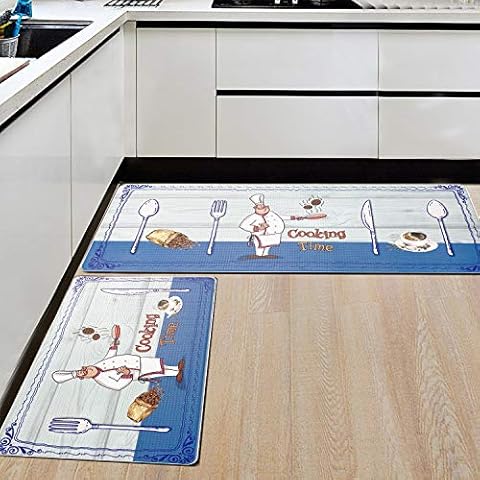 AGELMAT Kitchen Mat,[2PCS] Memory Foam Anti Fatigue Floor Mat Waterproof Standing Kitchen Rugs and Mats for Office, No-Slip Ergonomic Carpet for Sink Garage Laundry Cover