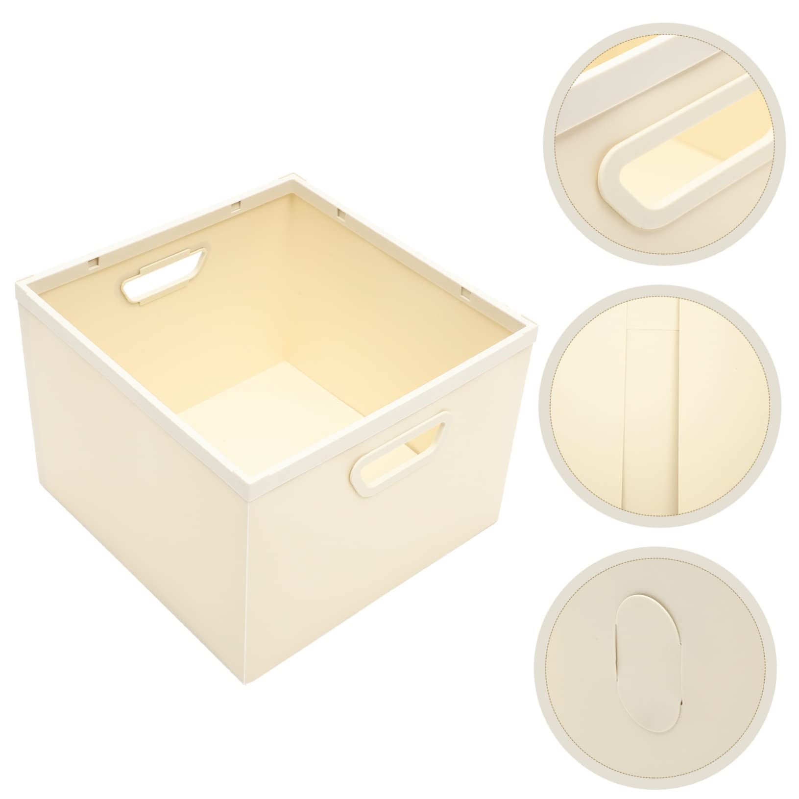 Cabilock Caja Organizadora de Escritorio Plegable de Pp con Asa Clara | Juguetes y Libros, Diseño Ahorrador de Espacio, Extracción Sencilla y Traslado Cómodo