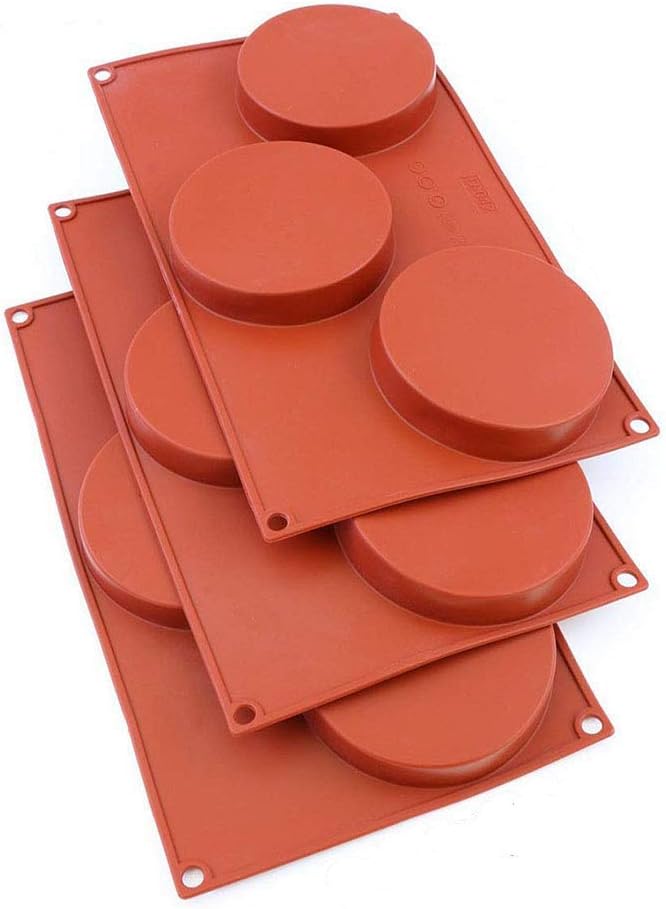 Oggibox 3-Cavity Silicone Disc Mold for Cake, Pie, Custard, Tart and Resin Coaster, Soap, Resin and More Pack Of 3