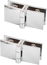 Drenky 2x Cerniera per porta a vetri con 180 gradi Cerniera No Foratura Cerniera vetro-vetro per vetro Spessore 5mm - 8mm