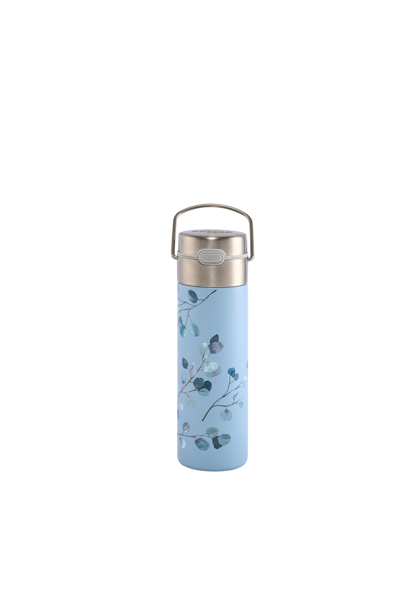 Eigenart LEEZA Eucalyptus 11000 - Borraccia termica a doppia parete, in acciaio inox, con chiusura sportiva e colino, senza BPA, 500 ml