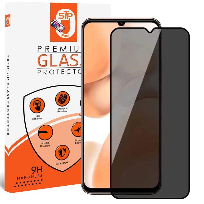 Image of Premium Grade Privacy Screen Protector Tempered Glass Guard Compatible For Vivo Y27 Cellphone (6.64 Inch,Pack Of 1) Full Edge To Edge Coverage Anti-Spy /Anti-Peeping 9H Hardness