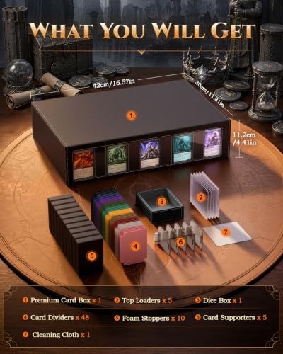 Image of MoKo Trading Card Storage Box for MTG, 3900+Capacity, Black Gray