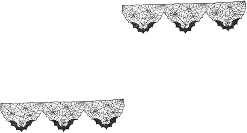 UPKOCH 2pcs Halloween Tablecloth Black lace Tablecloth Halloween Decor Lace Spider Web Decoration Spider Web Fireplace Decor Dining Room Table Decor