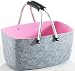 Produktbild Kobolo Filzkorb Einkaufskorb Korb - Klappbügel - Filz - grau rose - 36x22x18 cm