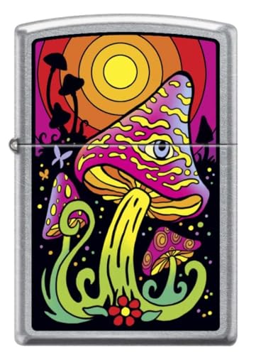 Encendedor Zippo Mushroom Sunset metálico, recargable miniatura 1