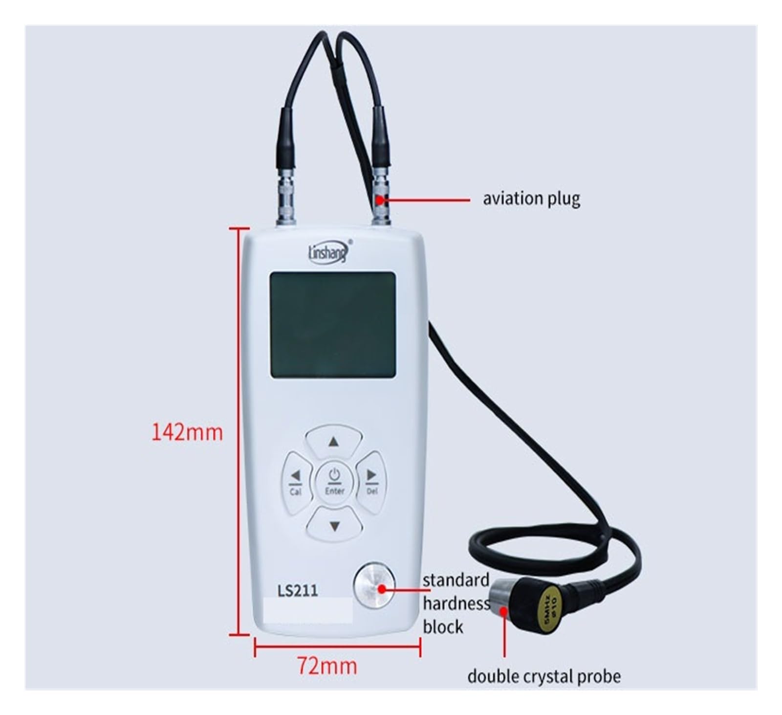 Medidor de espesor de revestimiento digital, Medidor de espesor de recubrimiento ultrasónico de 0.001 mm for ultrasonido de automóvil LS211 for cerámica de vidrio de plástico de metal para pintura de