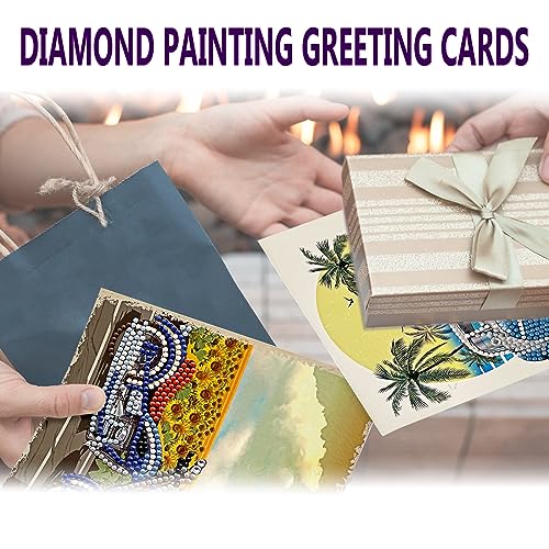 MEDOYOH 8PCS DIY Diamond Painting Greeting Card with Envelopes, Diamond Painting Blank Art Cards for Birthday Mother's Day Christmas Anniversary Thanksgiving, Car and Ball 18 - Image 3