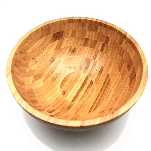 JapanBargain 4096, Large Bamboo Wood Salad Bowl Fruit Serving Bowl Mixing Bowl Popcorn Bowl Bread Bowl, 11 inch Diameter