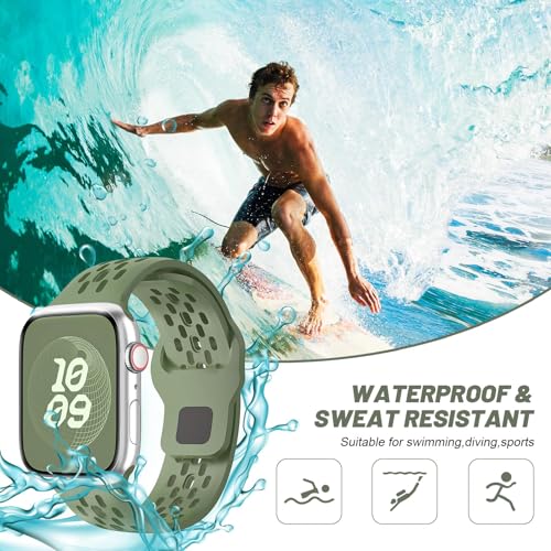 Image of VEMIGON Breathable Sport Band Compatible with Apple Watch 38mm 40mm 41mm 42mm 44mm 45mm 46mm 49mm, Soft Silicone Replacement Strap for iWatch Series 11 10 9 8 7 6 5 4 SE3 SE2 SE Ultra 3 2 1 (No Watch)