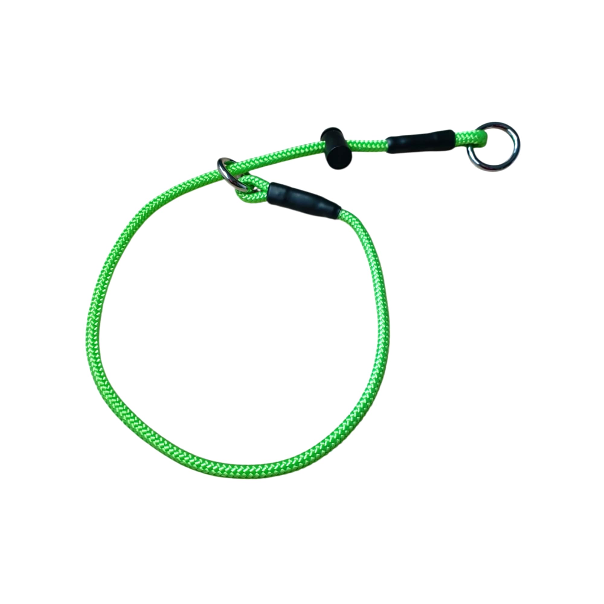 p.e.s. Slip dog collar/Signature PRO Training collar/Choke collar/Dominant dog collar/Grot/6mm PPM thin sturdy & strong rope with a snug adjustable stopper/Handmade in the UK (Neon Green, Small)