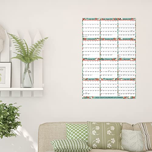 2023-2024 Wall Calendar - Yearly Wall Calendar 2023-2024, July 2023 - June 2024, 22.4" X 34.6", Year Calendar 2023-2024 With Julian Date, Paper Folded Wall Calendar, Large Wall Calendar With 12 Months One Page, Vertical #TOP1