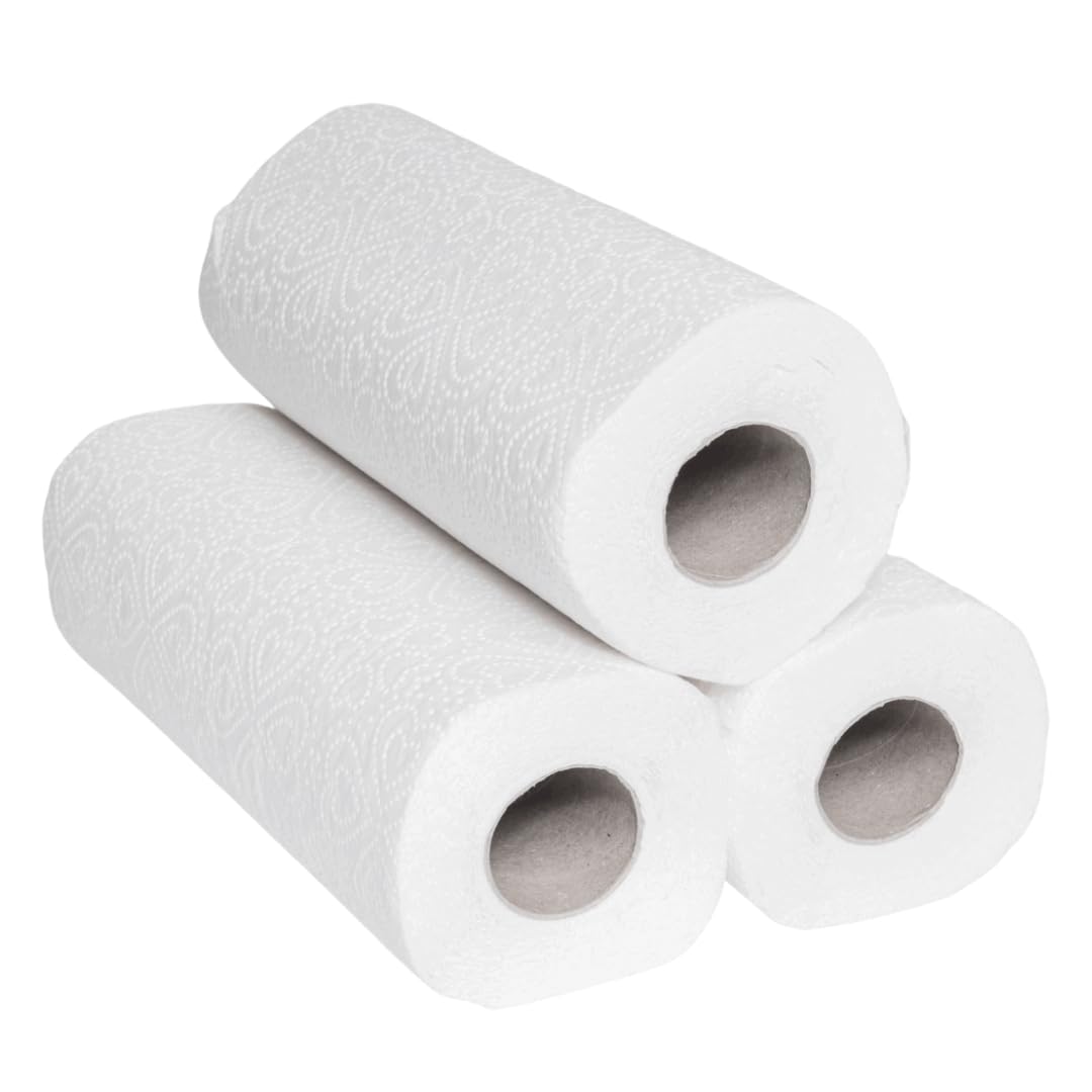 Enpack Pakla 32 Küchenrollen 25,6 x 22,4 cm - Papierrolle 3-lagig, saugstark - 50 Küchentücher je Rolle - Papier Küchenrolle Großpackung - Küchenpapier für den Haushalt - Handtücher für Werkstatt