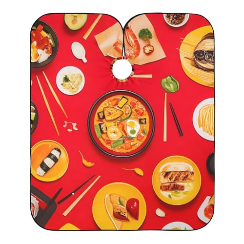 Hezely Hearty Food Hair Dye Cape, Barber Cape for Adults,Waterproof Salon Cape,Waterproof Hairdressing Styling Hair Cutting, 65