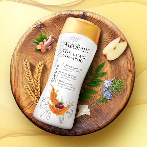 Image of Medimix Total Care Shampoo 200 Ml (Pack of 2) for Men & Women | Minimize Hairfall, Fight Dandruff with Hair Conditioning | Infused with 9 Herbal Ingredients