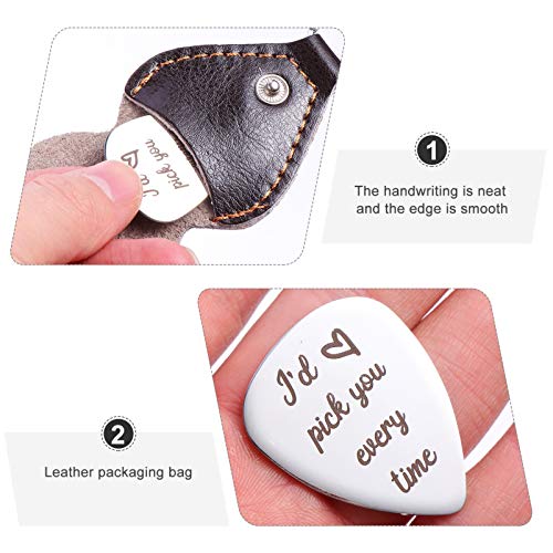 1 Conjunto Palhetas de Guitarra Elétrica Baixo Palhetas Com Estojo de Couro Violão Portátil Palhetas