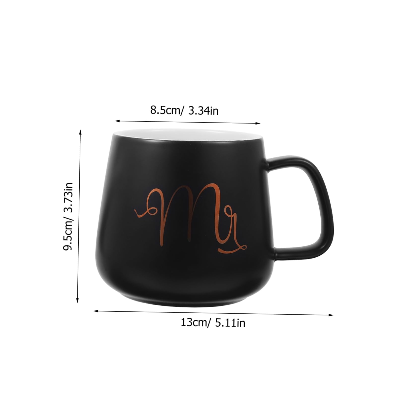 Abaodam Set 2 Tazze da Caffè 330ml per Anniversario di Matrimonio con Manico e Superficie in Porcellana con Manico e Superficie Giorno del Matrimonio Regalo Sposa e