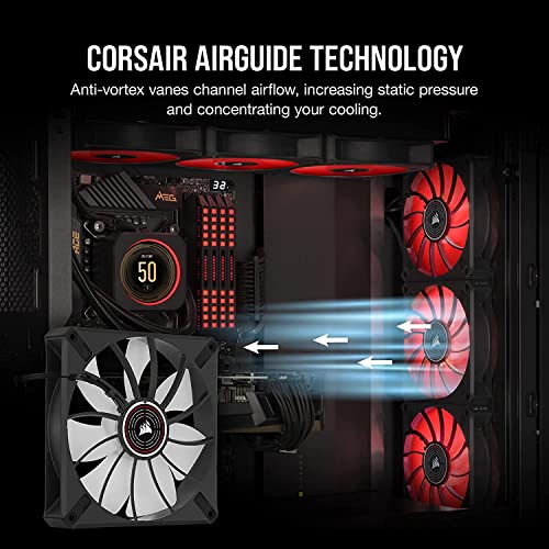 Image of CORSAIR ML140 LED Elite, 140mm Magnetic Levitation Red LED Fan with AirGuide, Single Pack