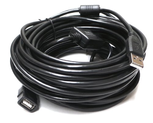 Importer520 50 Foot Premium Active USB 2.0 Extender/Repeater/Extension Cable with Built-in Signal Booster Chips - Supports High Speed Data Transfer Rate of up to 480 Mbps