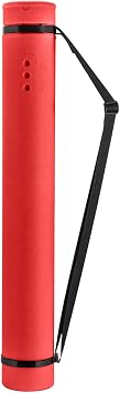 JJRING 25 To 40 Inch Extendable Poster Storage Tube With Strap, Red | Carrying Holder Case For Blueprints, Scrolls, Maps, Posters, And Architect Papers