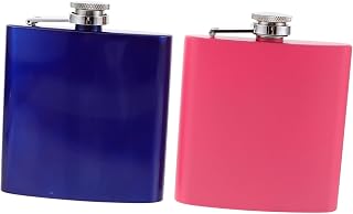 BESPORTBLE 2pcs Portable Stainless Steel Hip Flask Wine Bottle for Camping Hiking Boating Outdoor Use Pocket Liquor Flask