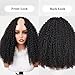 ISEE V Part Human Hair Kinky Curly Minimal/No Leave Out Upgrade U Part Wig for Black Women Human Hair V Shape Wig Kinky Curly Thin Part Glueless Clip In Half Wig 180% Density Natural Color 18 Inch