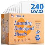 BellaLuce Laundry Detergent Sheets - Laundry Sheets, 240 Loads, Eco-Friendly, Plastic-Free, Fresh Linen Scent, Space Saving, Fast Dissolve & Hypoallergenic, Laundry Detergent for Home,Dorms,Essentials