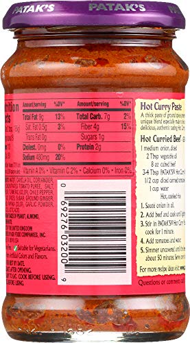 Pataks Curry Paste Hot 10oz
