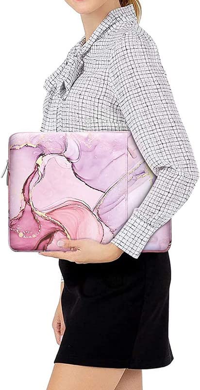 Image of MOCA Laptop Sleeve Bag Compatible with Old MacBook Air 13.3 / MacBook Pro 14 M3 M2 M1 Pro /Max A2442 Sleeve, Polyester Vertical Case with Pocket, Pink