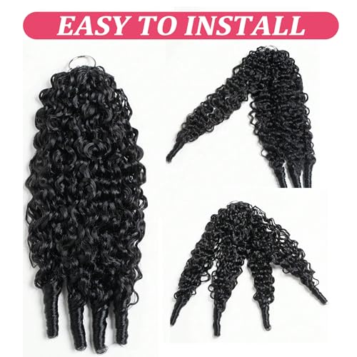 Crochet Human Hair Jerry Curly Extensions - Natural Black