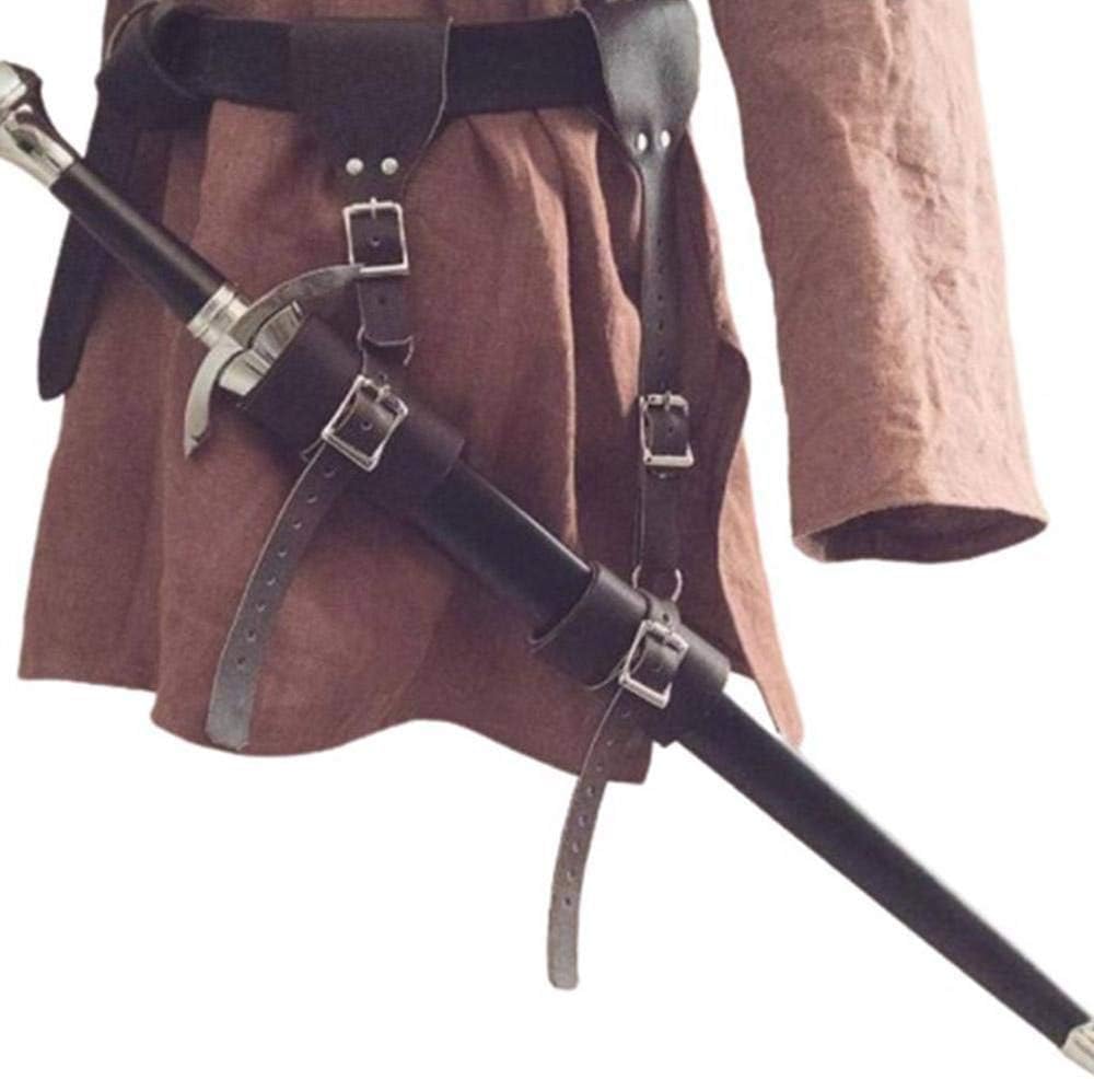 Cinturón de cuero medieval para evitar caídas de espada en cosplay de hombre