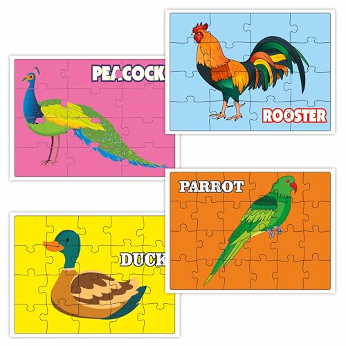 Image of Ankit Toys & Games Fix 'n' Learn Birds Jigsaw Puzzle for Kids | Educational and Learning Toy for Kids Age 3 and Above | Boost Memory Skills | 72 Pieces Birds Puzzles (Set of 4 Puzzles in a Box)