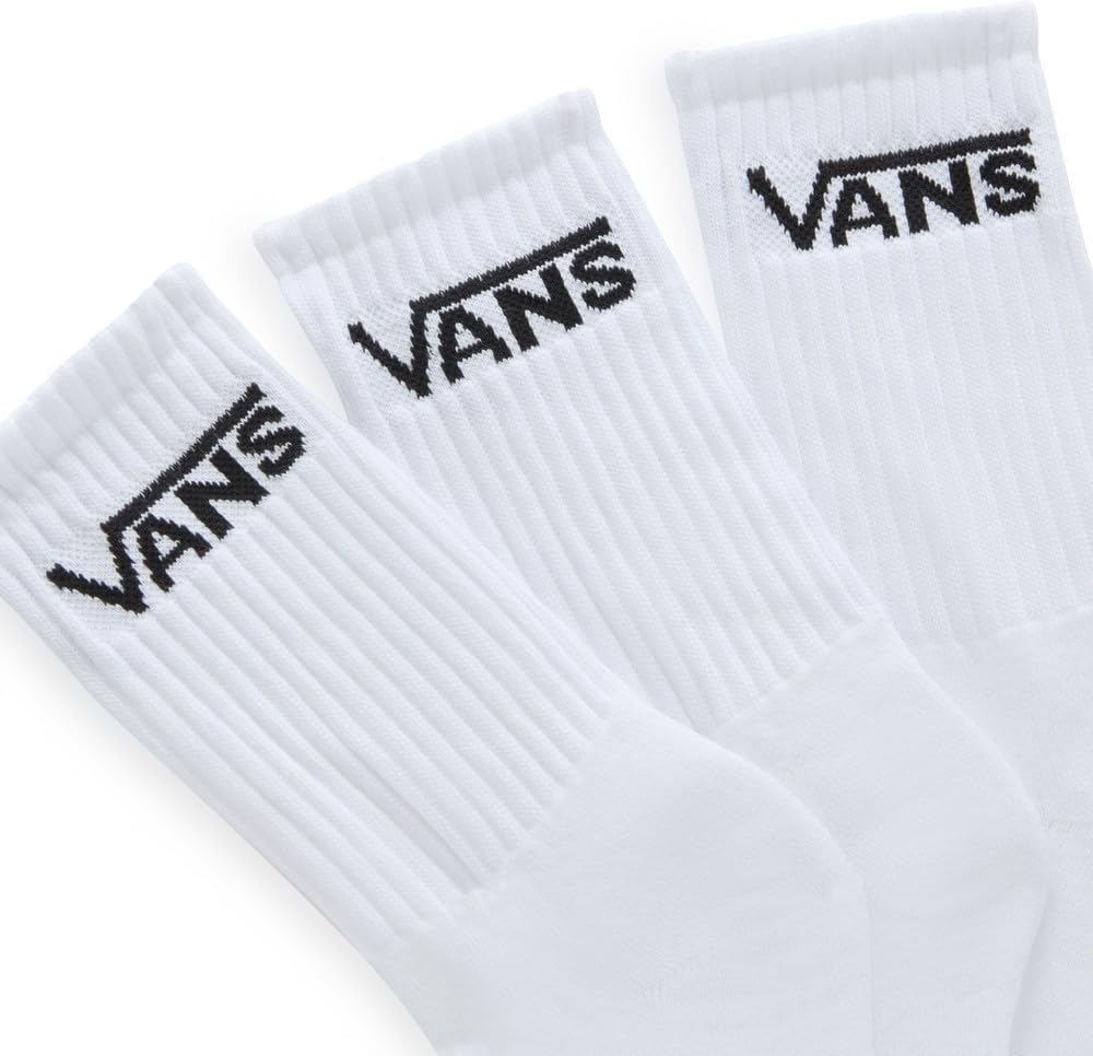 Vans Kids' Classic Crew Socks (3-Pack) | Unisex Everyday Socks for Boys & Girls, Soft & Stretchy Fabric, Great for High-Top Shoes, White, 10-13.5 - Image 2