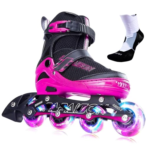 Image of PAPAISON Adjustable Inline Skates for Kids and Adults with Full Light Up Wheels, Outdoor Roller Skates for Girls and Boys, Men and Women
