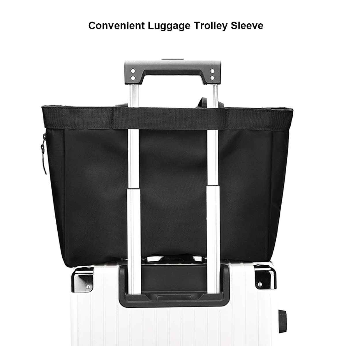 zhongningyifeng Hombres Bolsa Tote de 14 pulgadas portátil de nylon impermeable ligero de negocios Casual Negro Bolso para el Trabajo Escuela Viajes