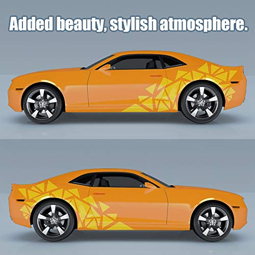 Image of ATOMO 2 Triangle Car Decals, Yellow Vinyl Decal Graphics, DIY Car Body Stickers